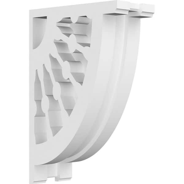 Ekena Millwork 1-7/8 in. x 6 in. x 4 in. PVC Classic Wagon Wheel Corbel