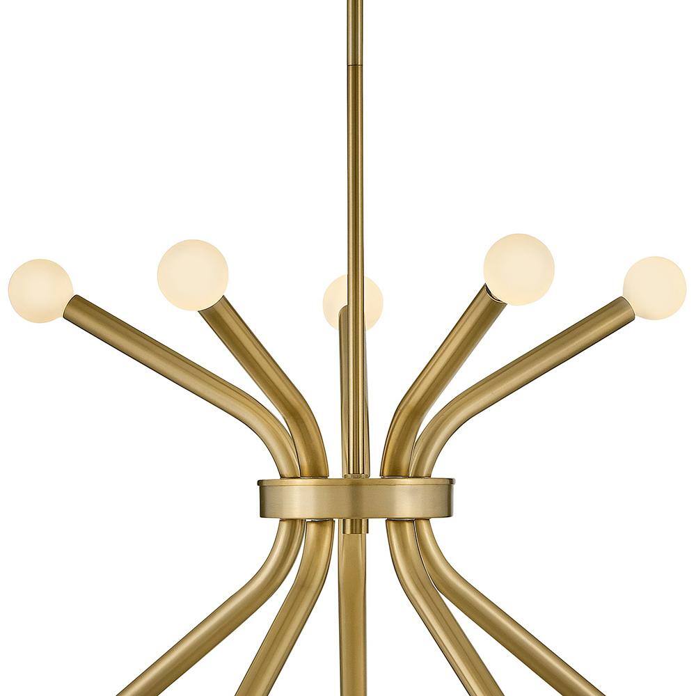Lacquered Brass 10-Light Sputnik Chandelier with LED Bulbs