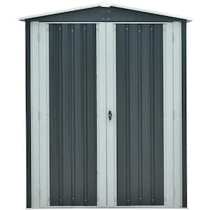 5 ft. x 3 ft. x 6 ft. Galvanized Steel Apex Patio Storage Shed