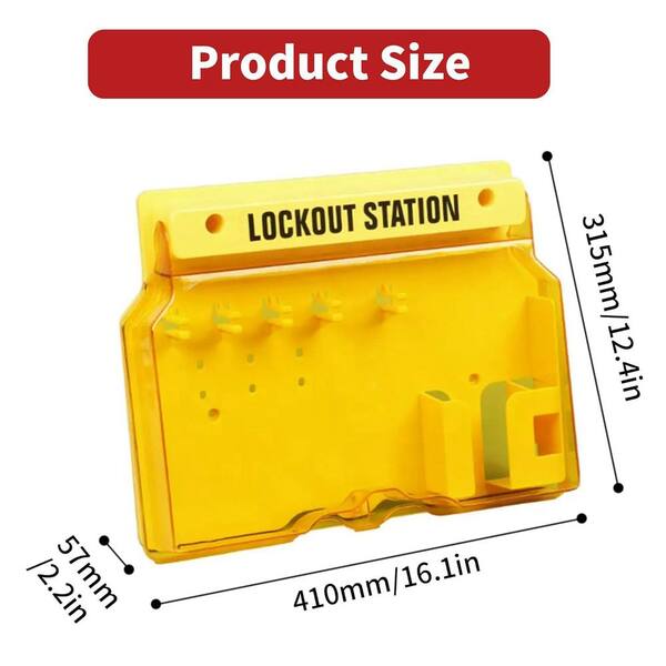 Lock Out Tag Out Computer Safety Lockout Board Yellow PC Lockout Tagout Station, Enough Storage ...