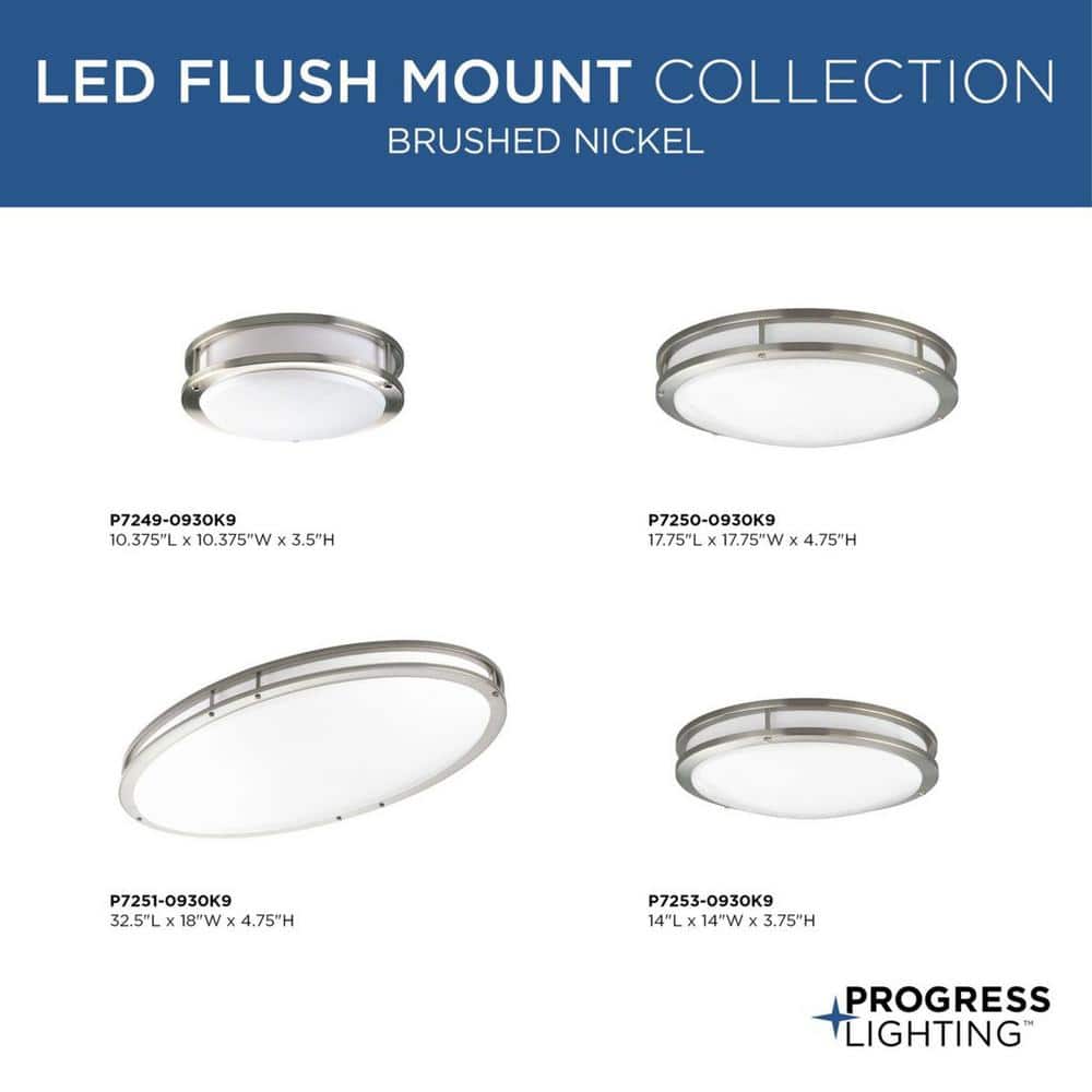Brushed Nickel Modern LED Flush Mount with Acrylic Shade