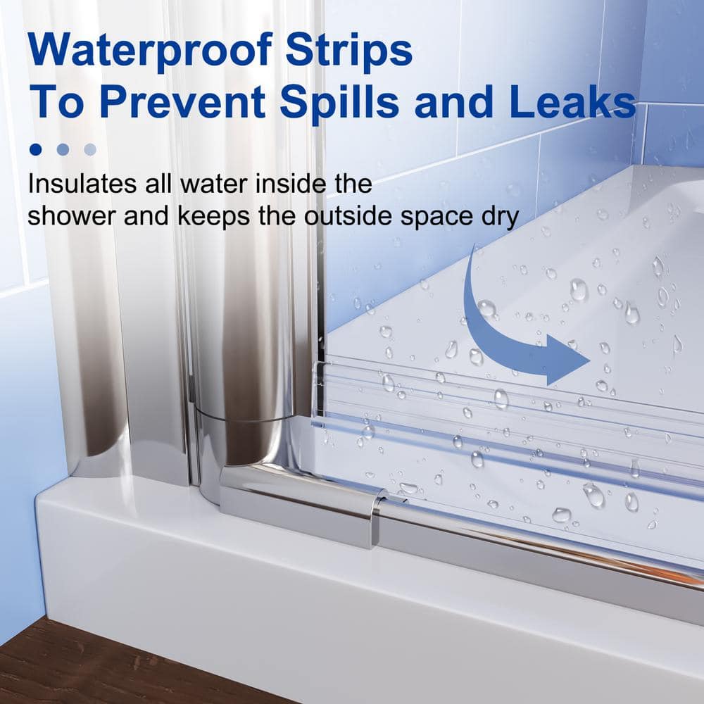 72" Frameless Chrome Pivot Shower Door with Clear Glass