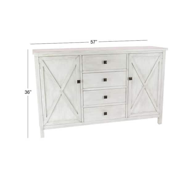 Grayson Lane White 1 Shelf and 3 Doors Accent Chest