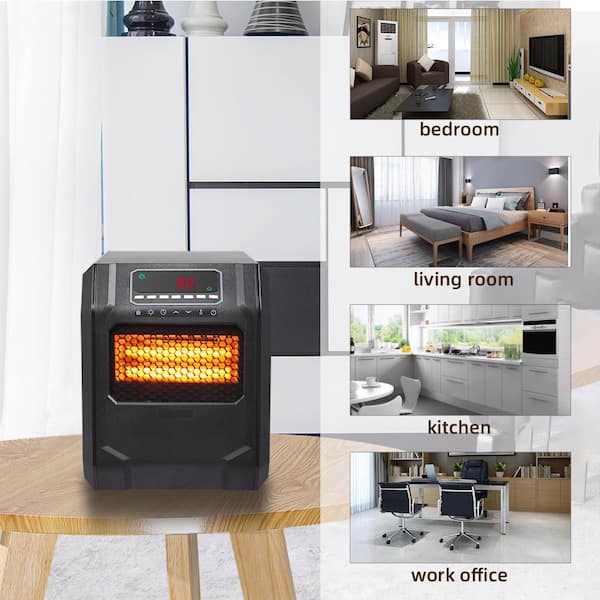 Space Heater, 1500W/750W Portable Electric Infrared Quartz Heater with Timer outlet and