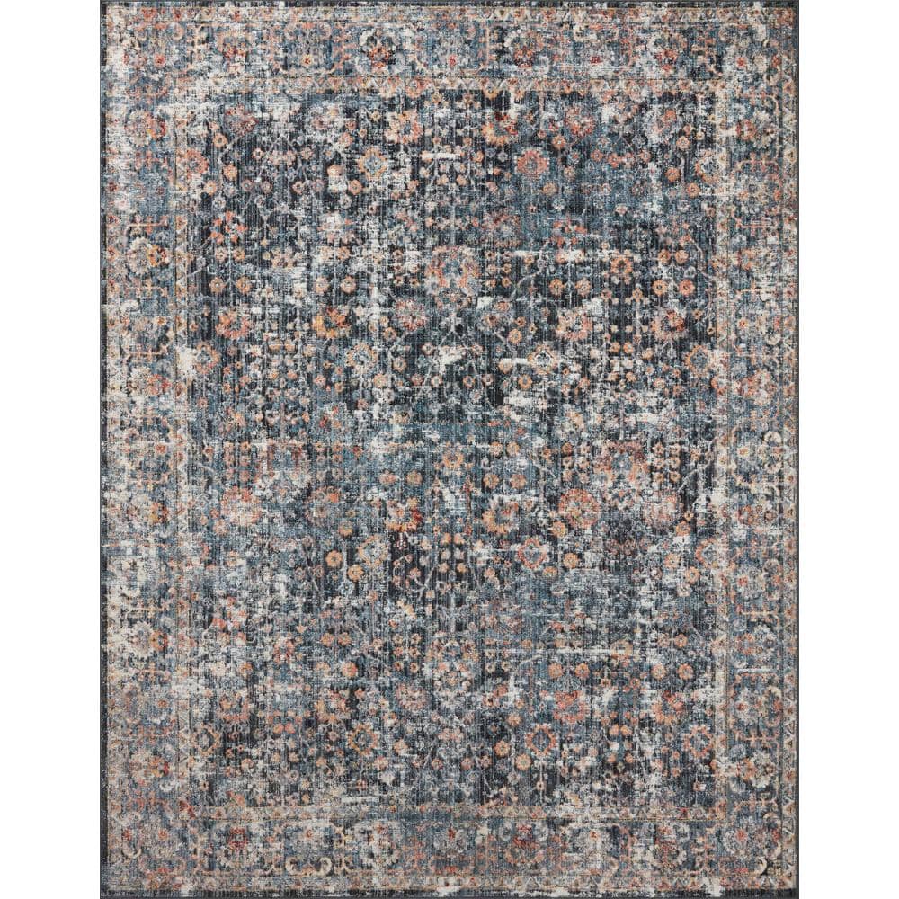 Handmade Blue Synthetic Stain-Resistant 7'-10" x 10' Area Rug