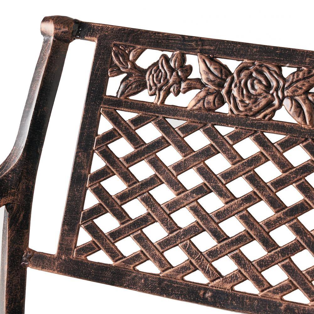 Sebastian Shiny Copper Cast Aluminum Swivel Bar Height Armchair