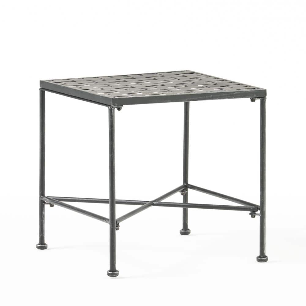 Petra Black Iron Square Outdoor Side Table