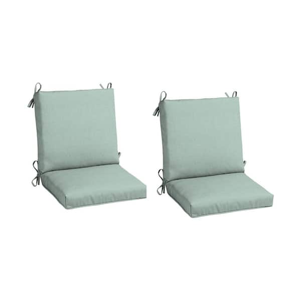 Hampton Bay 17 in. W x 20 in. D Cushionguard Mid Back Universal Outdoor Cushion in Seabreeze (Set of 2)