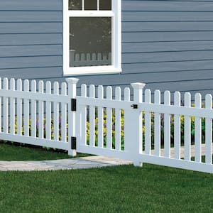 3-1/2 ft. x 2-5/8 ft. Newport Vinyl Picket Fence Gate with Stainless Steel Hardware