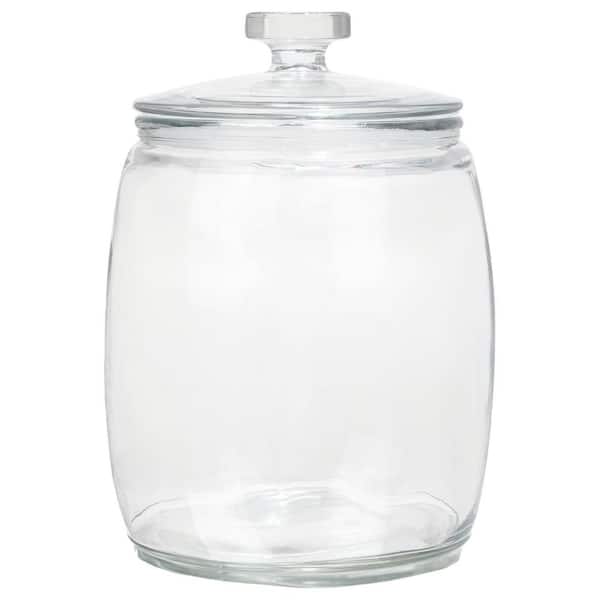 1 Piece Clear Glass 2.5 Gallon Wide Mouth Storage Jars with Heavy Glass Lids, Large Cookie Jars for Kitchen, Ideal