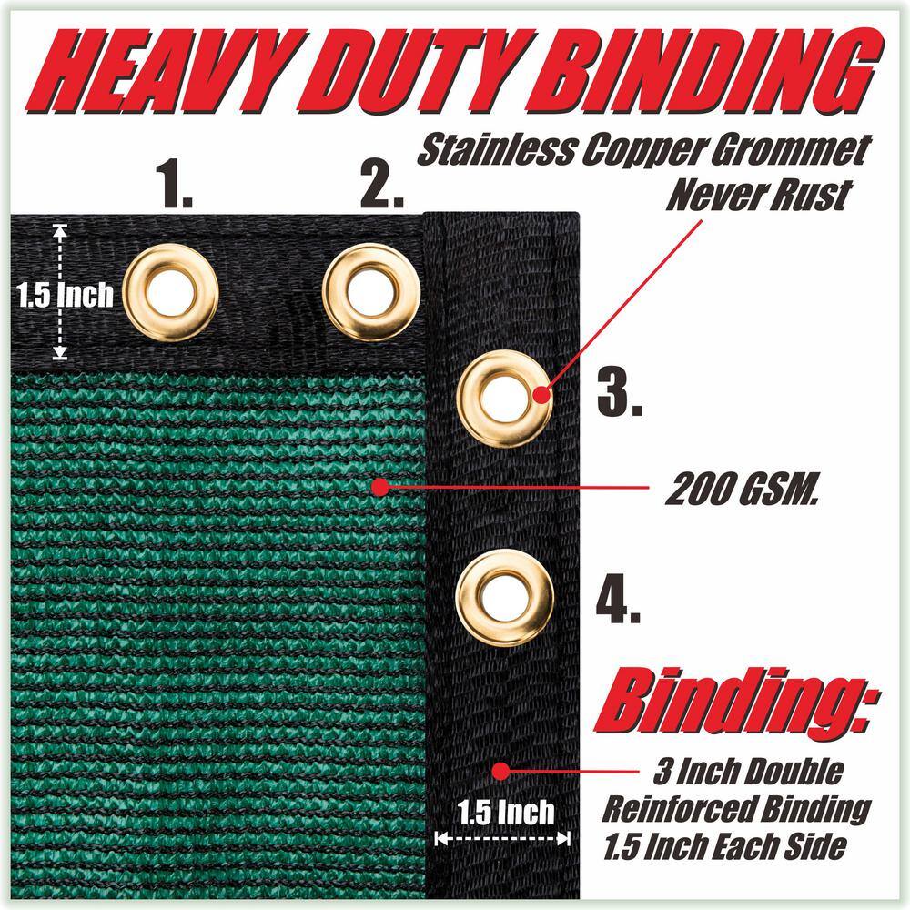 Green 6 ft. x 12 ft. HDPE Privacy Fence Screen with Reinforced Grommets