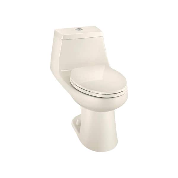 Glacier Bay McClure 12 inch Rough In One-Piece 1.1 GPF/1.6 GPF Dual Flush Elongated Toilet in Biscuit Seat Included