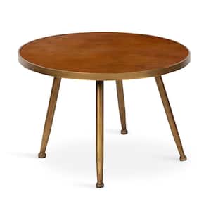 Clegg 28.00 in. Brown Round Wood Coffee Table
