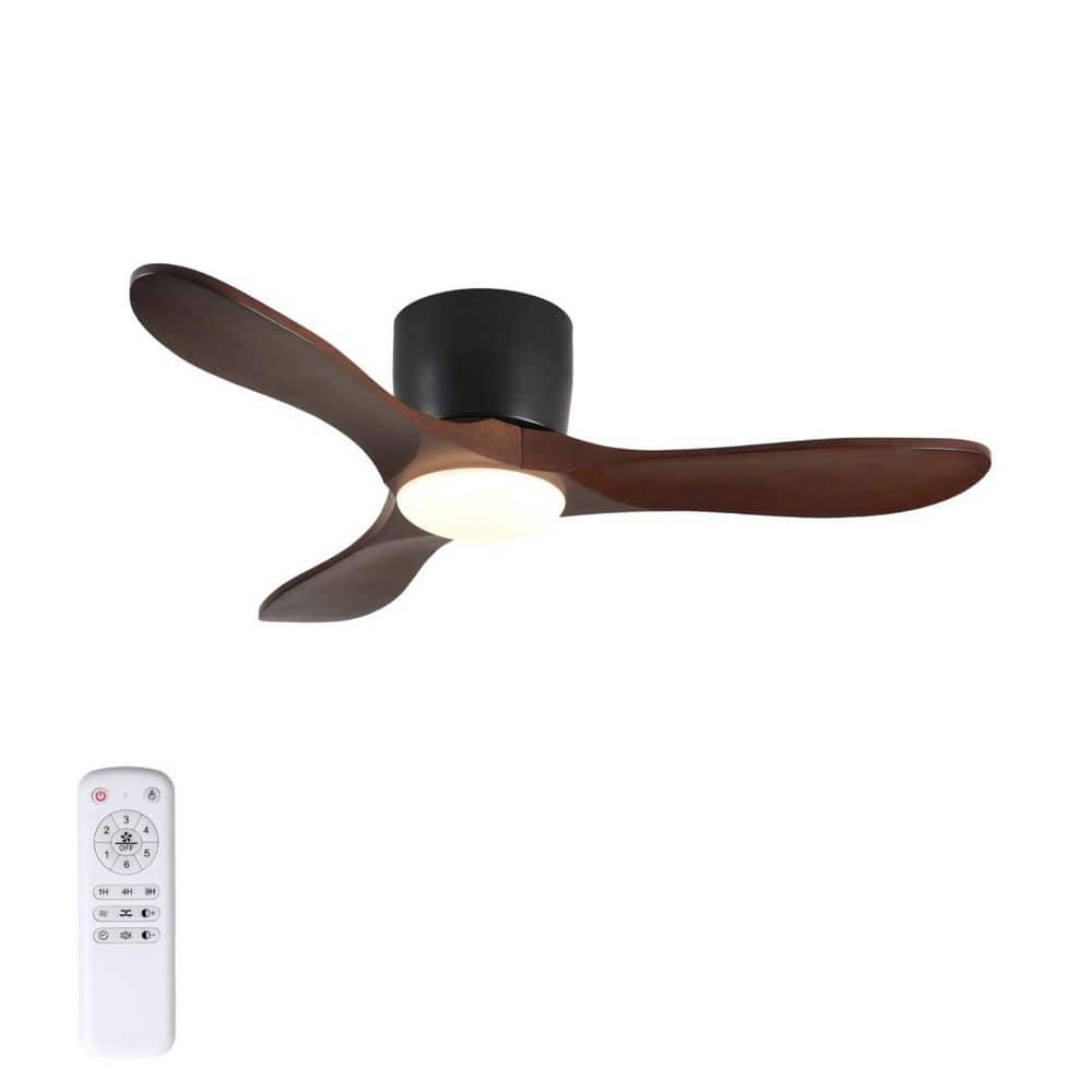 41.7 in. Black Flush Mount Fandelier Ceiling Fan w/ LED Reversible DC Motor w/ Remote Control for Living Room Bedroom price history on PriceWatchPro