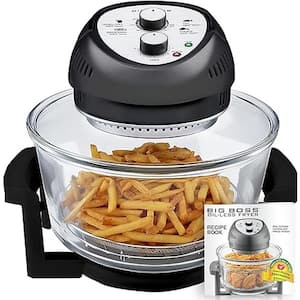 16 Qt. Black Oil-less Air Fryer with Built-In Timer