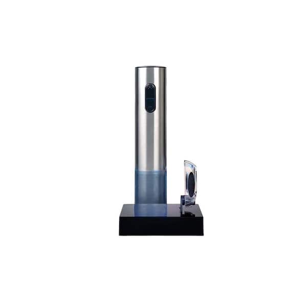 Adrinfly Silver Electric Wine Opener, Automatic Wine Bottle Corkscrew Opener with Foil Cutter, Rechargeable Stainless Steel