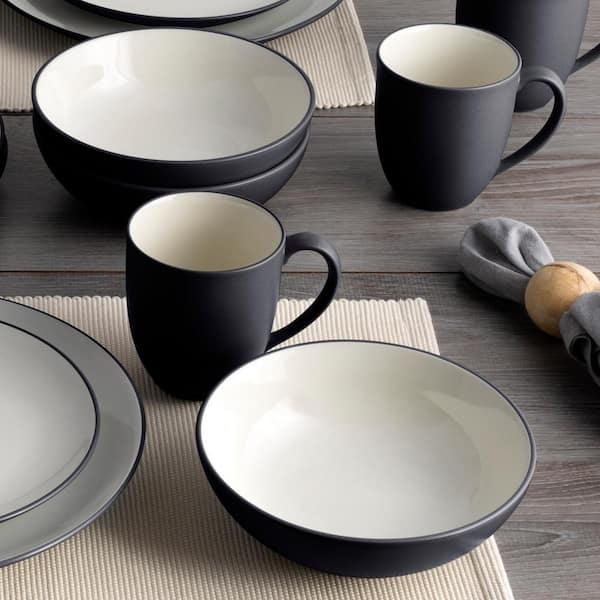 Noritake Colorwave Graphite 4-Piece (Black) Stoneware Coupe Place