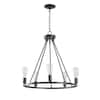 Stratton 5-Light Black Chandelier with No Shade