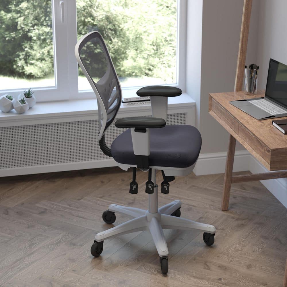 Dark Gray Mesh/White Frame Mesh Office/Desk Chair Table Top Only