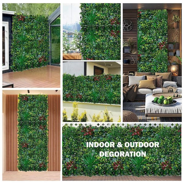 Jushua (20-Pieces) 20 in. x 20 in. Boxwood Panels Artificial Grass