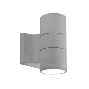 Lund 7-in 1-Light 21-Watt Gray Integrated LED Exterior Wall Sconce