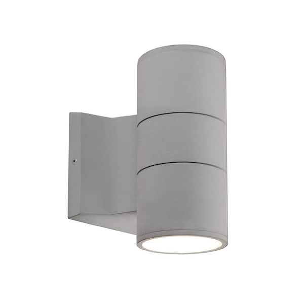 KUZCO Lund 7-in 1-Light 21-Watt Gray Integrated LED Exterior Wall Sconce