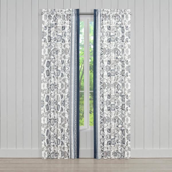 Unbranded Chelsea Blue Polyester 84" Window Panel Pair