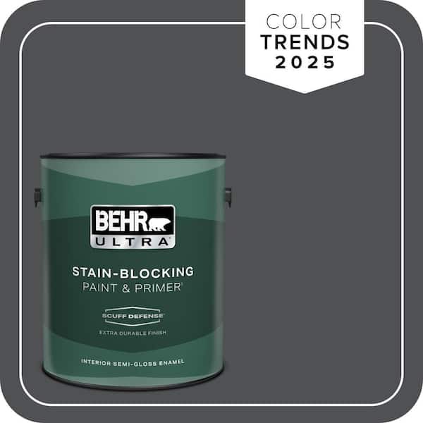 BEHR ULTRA 1 gal. #PPU18-01 Cracked Pepper Extra Durable Semi-Gloss Enamel Interior Paint & Primer