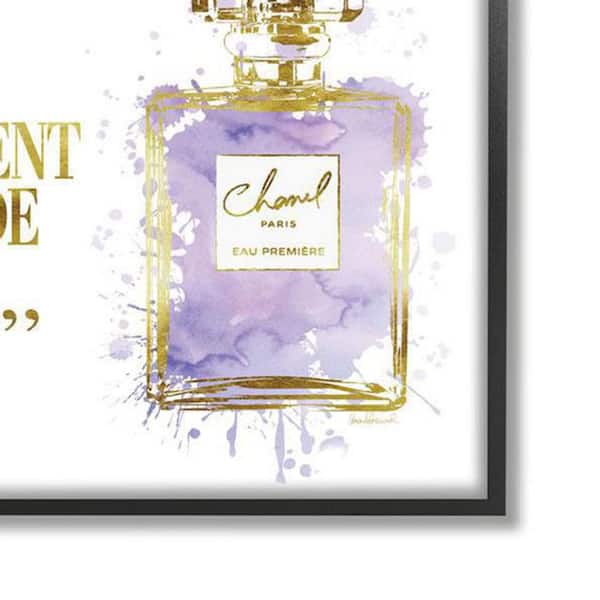 The Stupell Home Decor Collection Beauty Begins Designer Quote Purple Glam  Perfume Bottle by Amanda Greenwood Framed Typography Art Print 30 in. x 24  in. am-051_fr_24x30 - The Home Depot
