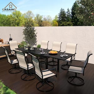Retractable Aluminum 29.5 inch H Outdoor Dining Table with Extension 53 in. -106 in.