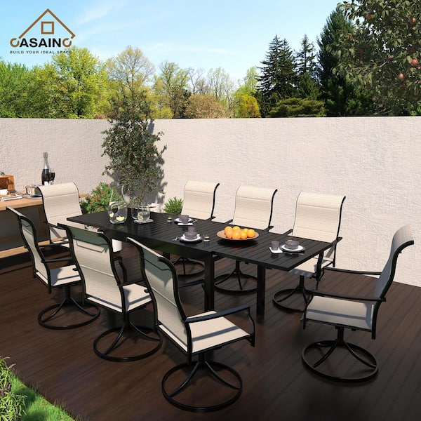 Unbranded Retractable Aluminum 29.5 inch H Outdoor Dining Table with Extension 53 in. -106 in.