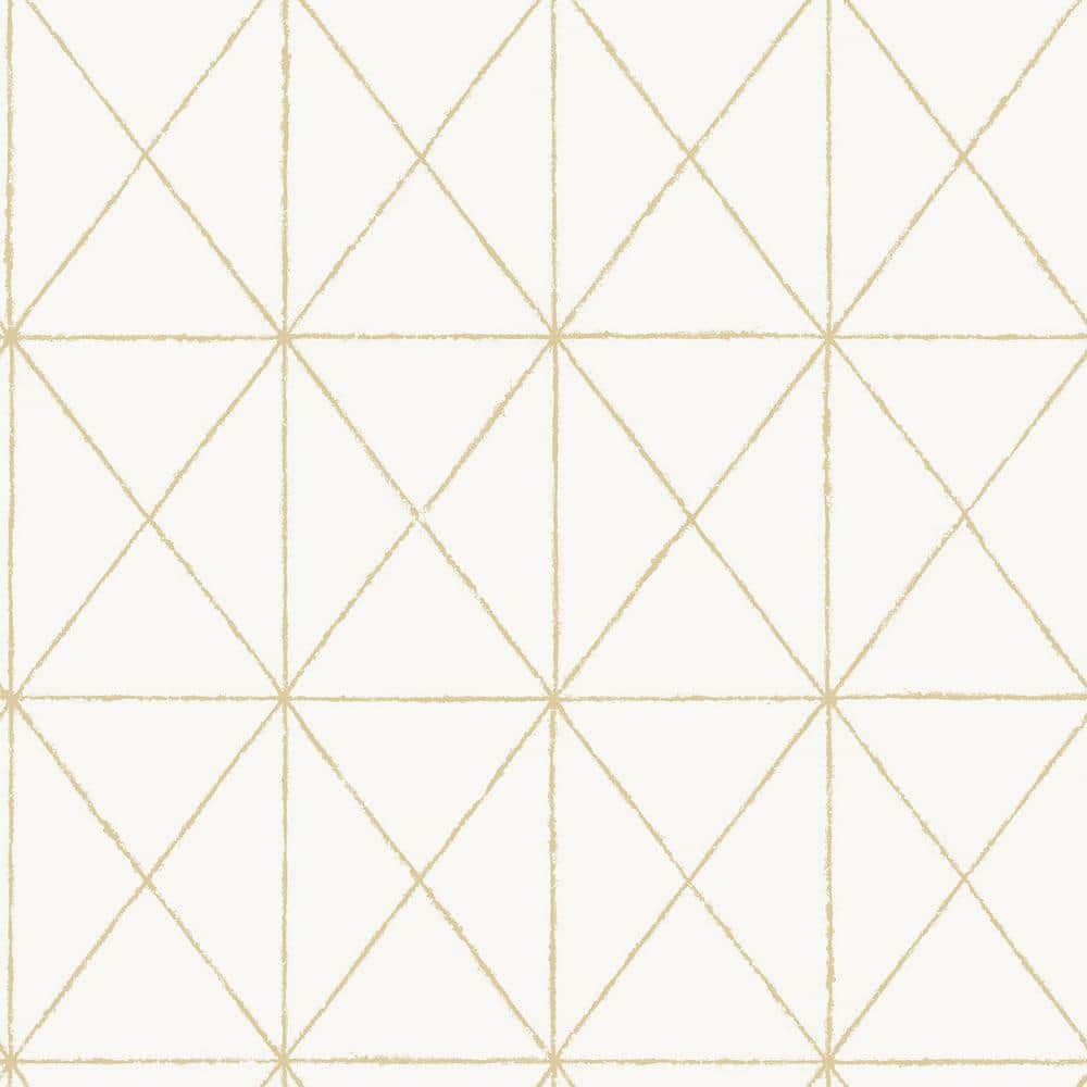 Gold Gray Black and White Chic Geometric Triangle Peel and Stick Wallpaper DIY 