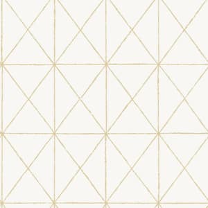 White and Gold Get In Line White and Gold Wallpaper Sample