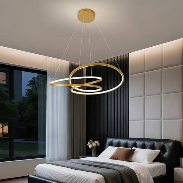 Genoci 1-Light Dimmable Modern Geometric Integrated LED Gold