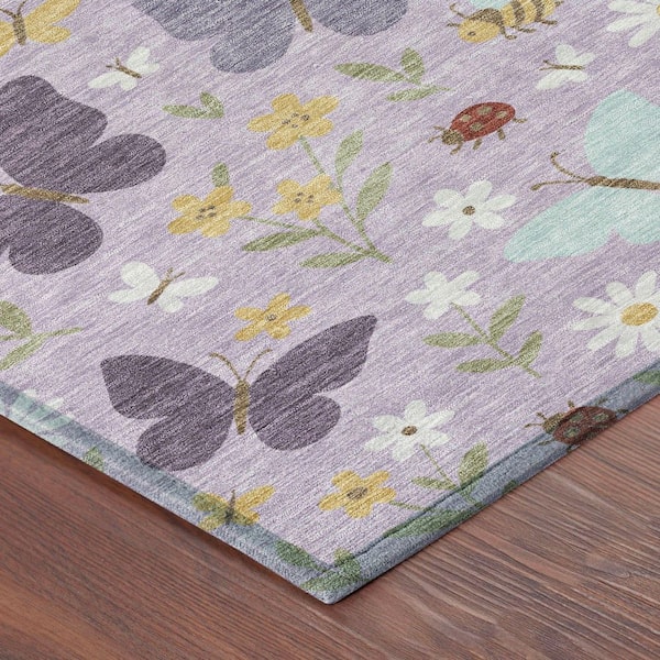 Chantille Machine Washable Indoor/Outdoor Abstract ACN2618 Lavender 5 ft. x 7 ft. 6 in. Area Rug