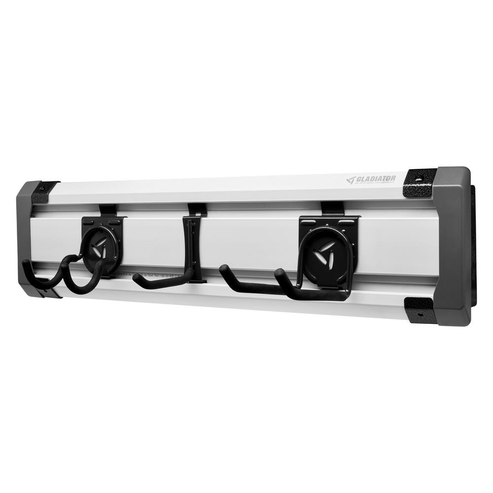 24" Gray PVC Industrial GearTrack Rack with Hooks