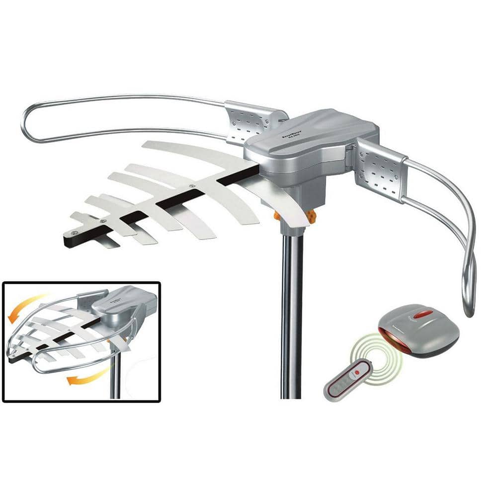 Amplified HD Digital Outdoor Antenna with Motorized 360° Rotation