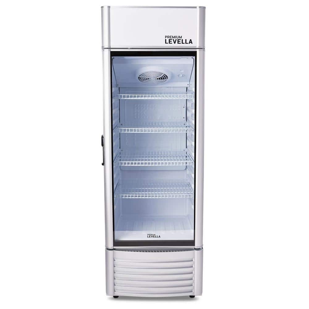 9.0 cu. ft. Commercial Upright Display Refrigerator Glass Door Beverage Cooler in Silver