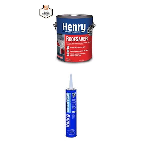212 Crystal Clear Sealant Caulk 10.1 oz and 812 RoofSaver Clear Sealer Shingle Roof Coating 0.90 gal Combo
