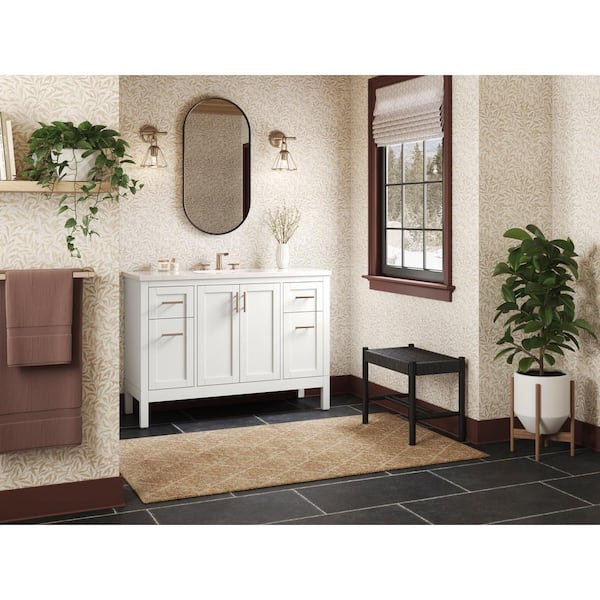 KOHLER Hadron 48.75in. Single Sink Freestanding White Bath Vanity with White Quartz Top Assembled