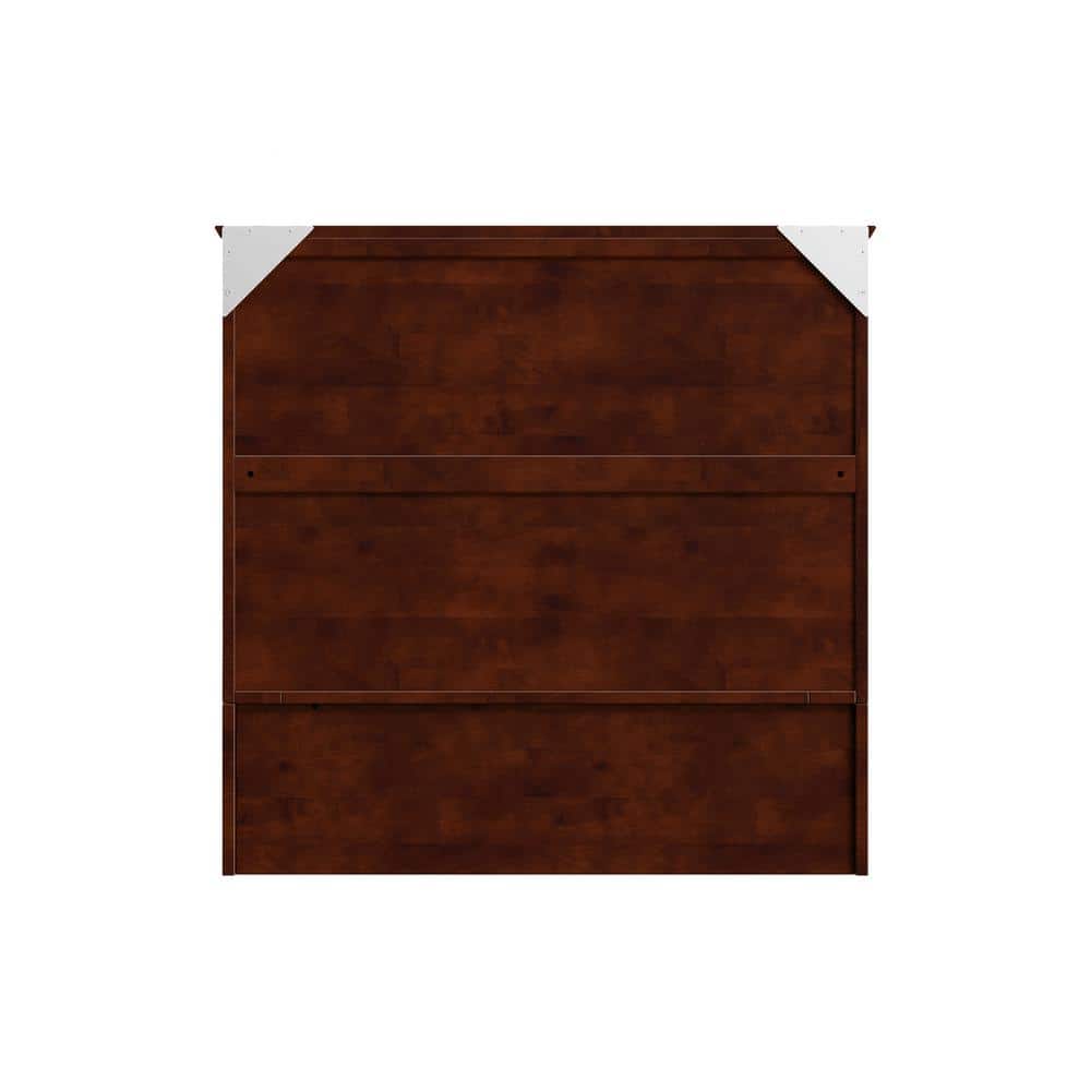 Hamilton Walnut Brown Wood Frame Queen Murphy Bed Chest with 6 in. Mattress, Storage and Built-in Charger - thumbnail 6