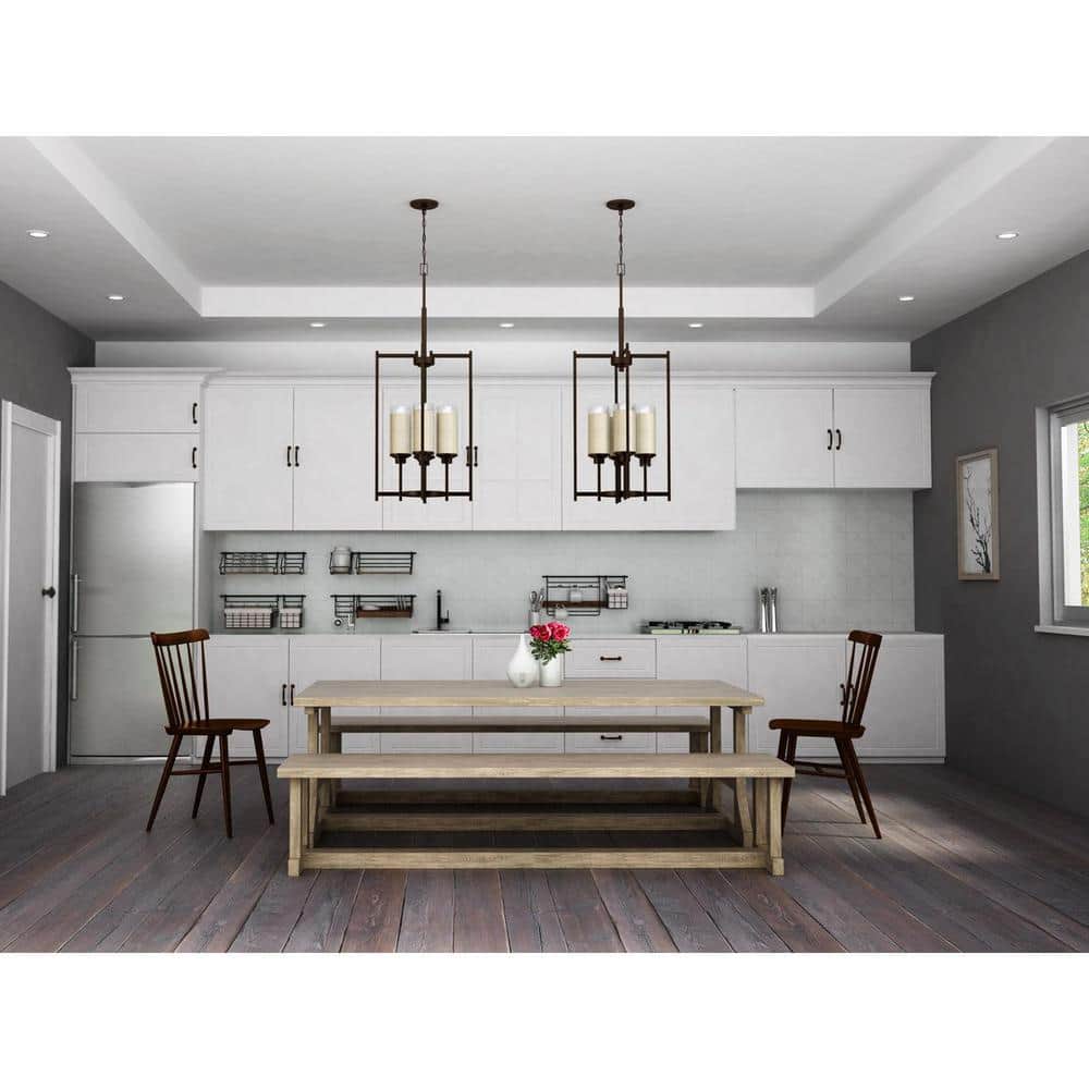 Alexa Collection 4-Light Antique Bronze Foyer Pendant with Etched Umber Linen Glass price history on PriceWatchPro