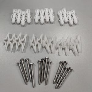 1.5 in. L x 1.9 in. W x 0.47 in. H Shower/Tub Hardware Bag of Screws and Anchors in multiple finishes, 24 per pkg