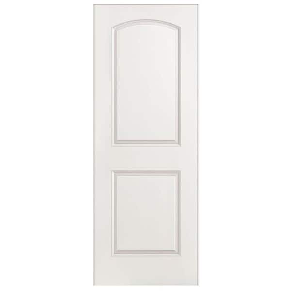 Masonite 24 in. x 80 in. Textured 2-Panel Arch Top Hollow Core Primed Composite Interior Door Slab