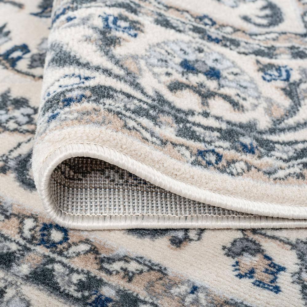 Madison Cream Floral Synthetic 2x3 Rectangular Area Rug