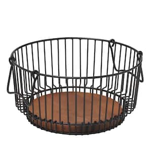 Gourmet Basics Ashford Black Metal Wire Centerpiece Basket