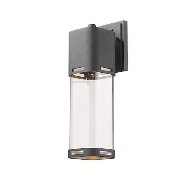 Unbranded Lestat 14-Watt 17.62 in. Black Integrated LED Aluminum Hardwired Outdoor Weather Resistant Barn Wall Sconce Light
