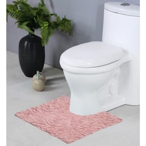 Bell Flower Collection 100% Cotton Tufted Bath Rugs, 20 in. x20 in. Contour, Pink