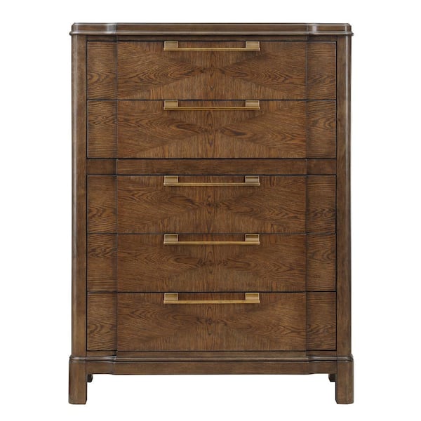 Steve Silver Milan Warm Brown Walnut 5-Drawer 42 in. Chest of Drawers