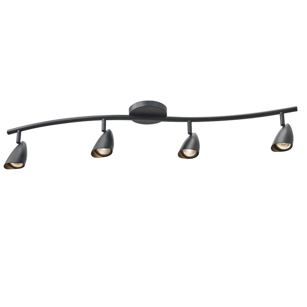 Globe Electric Grayson 4 ft. 4Light Matte Black SShape Track Lighting